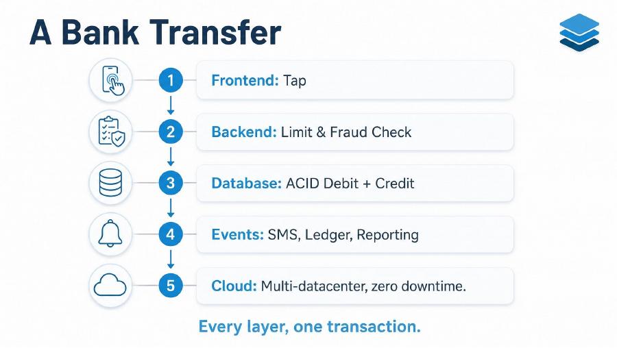 Bank transfer across the full stack